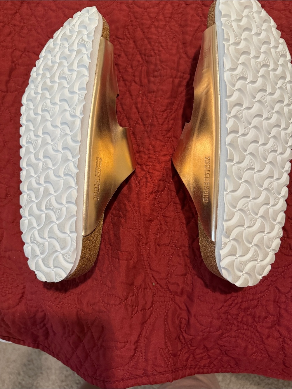 Birkenstock Arizona Two-Strap Sandal in Metallic Rose Gold - Picture 5 of 8